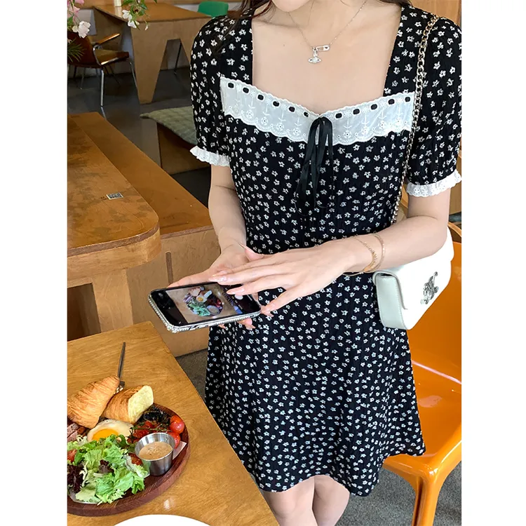 【马西西 5.20日20点限时9折上新】盛夏不晚 双版本蕾丝边碎花裙