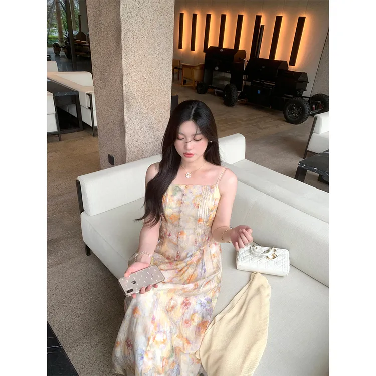 【5月6日20点开售】落日珊瑚 美人油画裙/轻奢77莱赛尔天丝蚂蚁腰