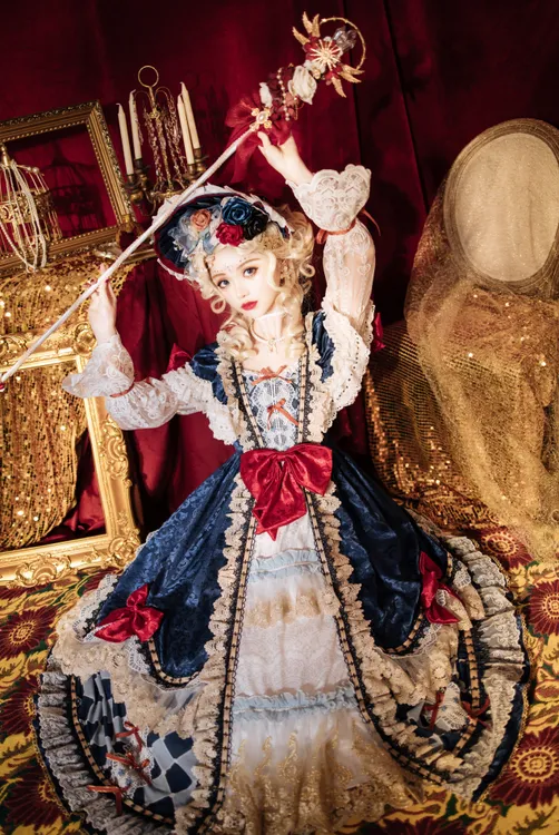 白雪梦境卡罗旋律lolita茶会款原创新款长袖op华丽连衣裙白雪姬裙