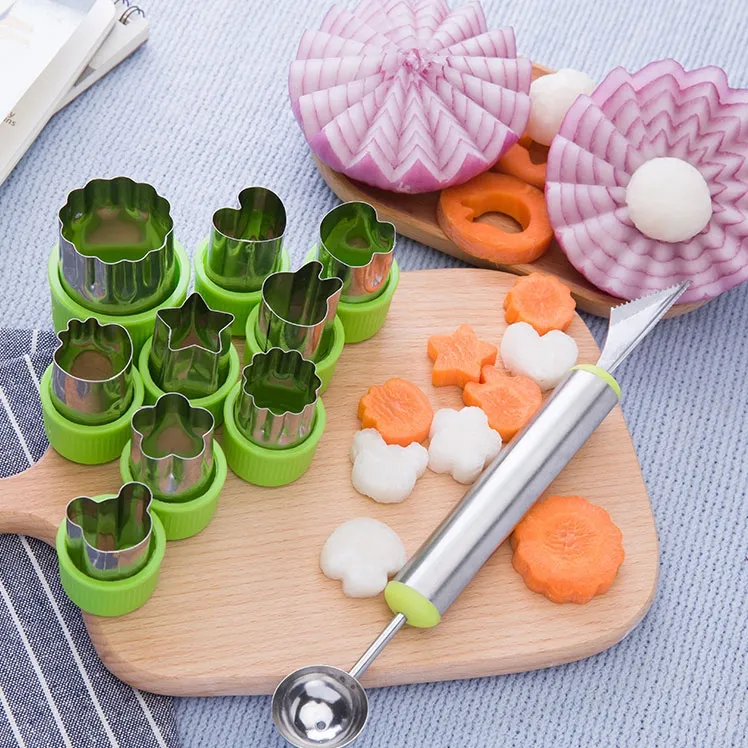 创意水果拼盘工具西瓜挖球雕刻工具饼干造型模具蔬菜水果切花模具