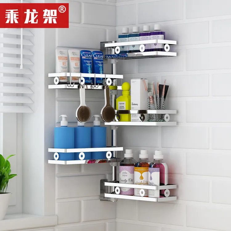 乘龙架 304不锈钢旋转置物架厨房用品收纳架多功能转角调料架壁挂