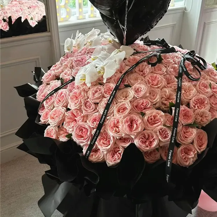 花当家99/199/999朵粉荔枝玫瑰花束送女友鲜花速递上海广州成都