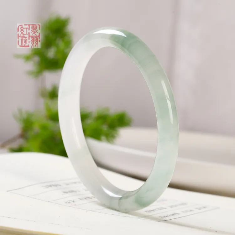 人间烟火天山翠手镯圆条天然玉手镯多样性发货节日礼物送女友