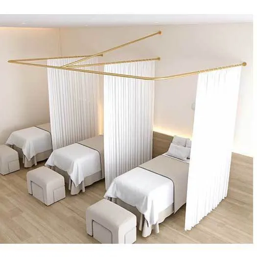 美容院隔断帘专用床弧形窗帘出租屋家居配件美容院E型隔断帘铁艺