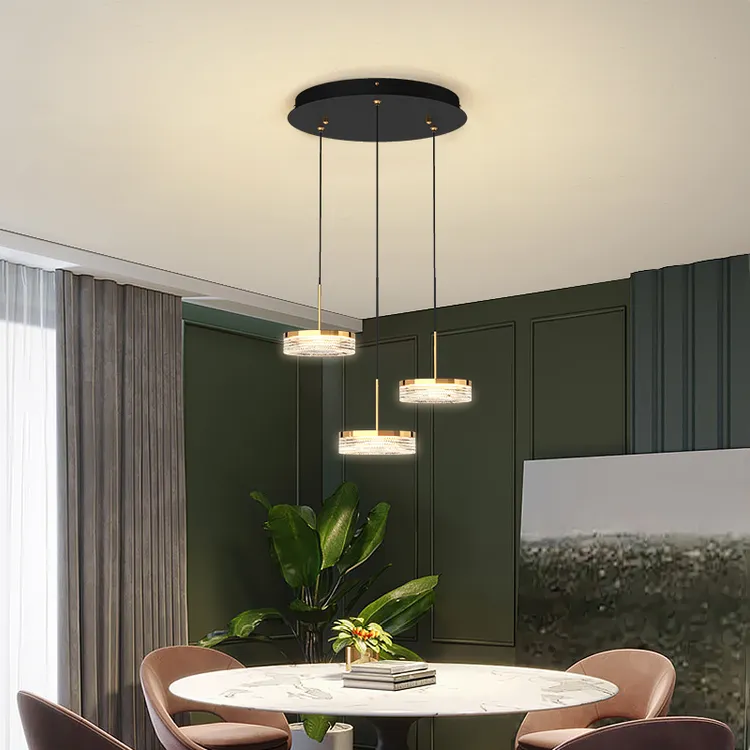 餐厅吊灯现代简约2022年新款北欧轻奢饭厅灯吧台个性创意灯具三头