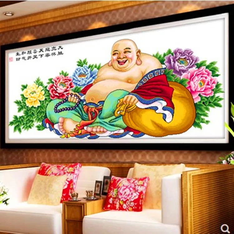 串珠绣十字绣圆珠客厅新款弥勒佛全珠子绣笑口常开彩珠人物穿珠