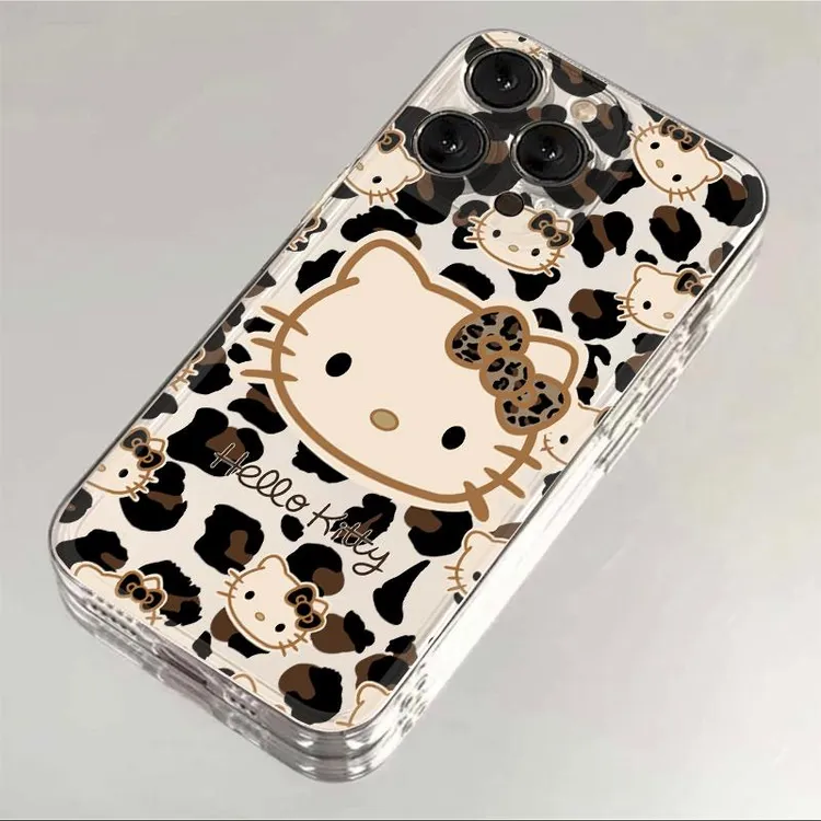 豹纹KT头像适用iPhone16手机壳VIVO透明OPPO华为荣耀防摔小米一加