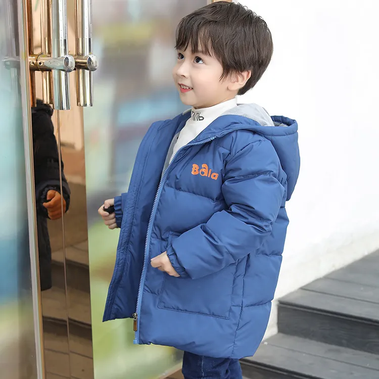 儿童羽绒服中长款加厚2025新款洋气男童中小童男宝宝冬季保暖外套