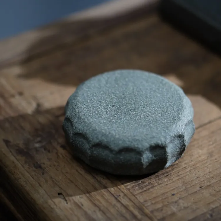 粗陶茶壶陶瓷茶托杯托茶盘福利品 天然青石盖置摆件  家居装饰礼