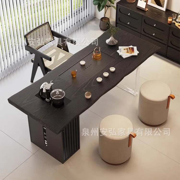 移动轻奢精致现代简约客厅家用喝茶桌?寂原木实木茶台阳台椅组合