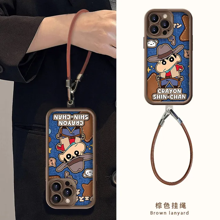 牛仔小新天眼皮纹适用iPhone16苹果15华为vivo女oppo小米14手机壳