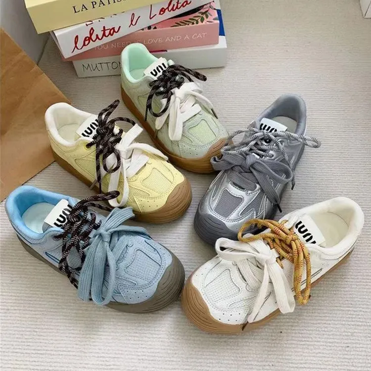 美式复古板鞋女2024夏季新款百搭小白鞋透气小众学生休闲板鞋