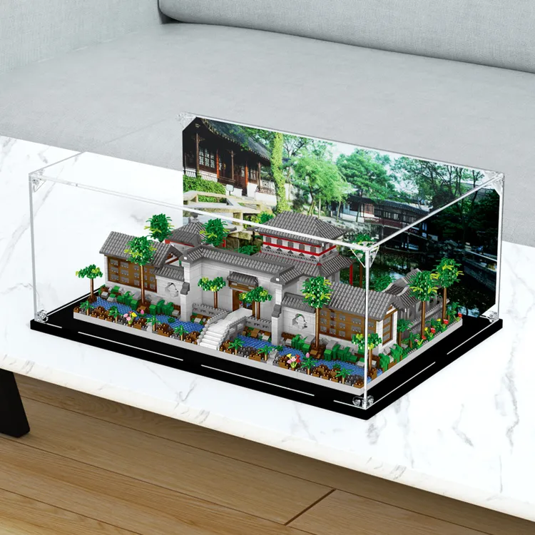 旻悦亚克力防尘盒适用苏州园林前院建筑玩具积木透明模型展示盒罩