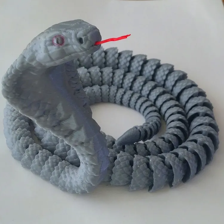 活动眼镜蛇摆件精致模型3D打印环保创意玩具礼品假山鱼缸车内装饰