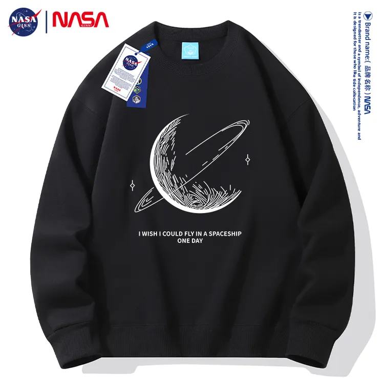NASA卫衣男女圆领春秋季青少年宽松休闲百搭学生打底衫加绒厚潮牌