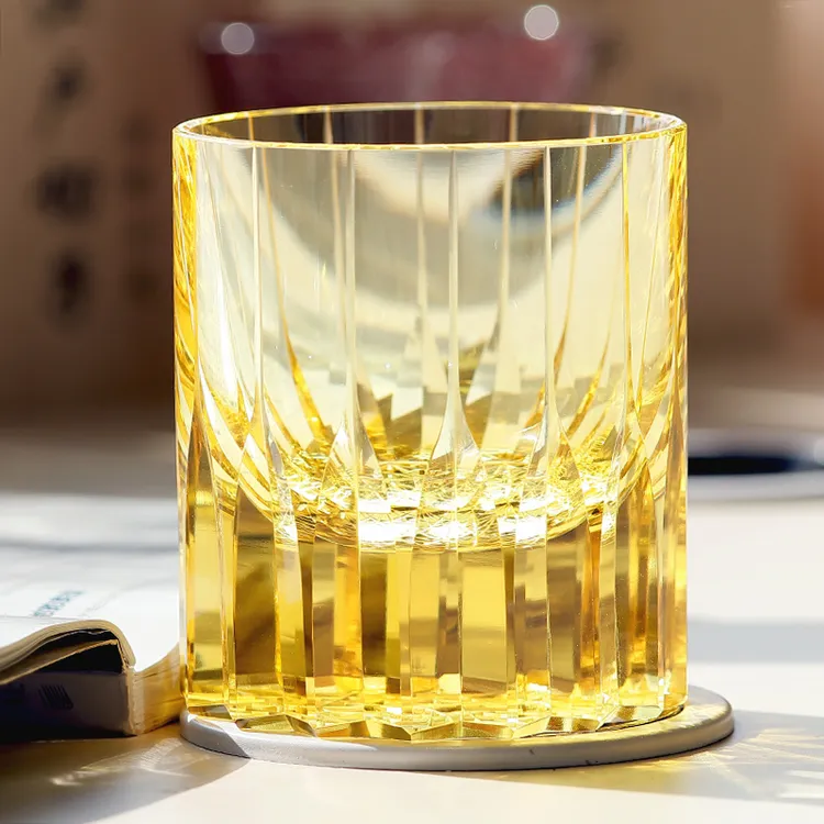 k9江户切子手作无铅水晶星芒威士忌杯酒杯洋酒杯切子杯礼盒装