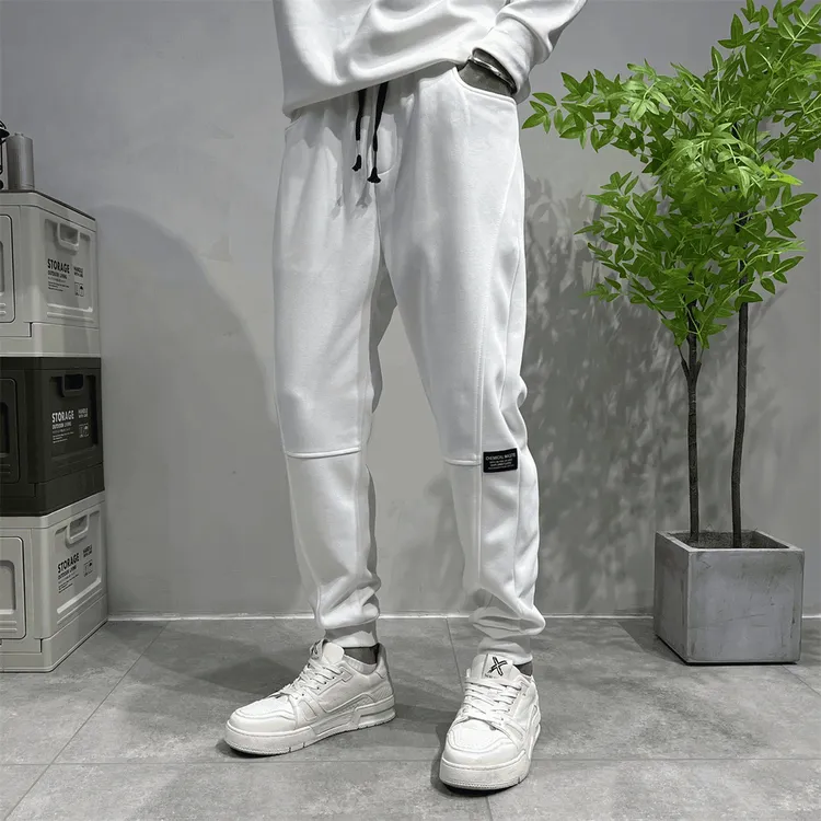 2024秋冬爆款潮流宽松纯色休闲裤男百搭时尚抽绳卫裤松紧腰哈伦裤