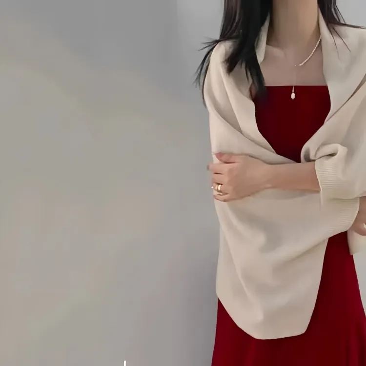 加厚气质针织披肩外搭女秋冬多功能围巾两用斗篷宽松毛衣外套开衫