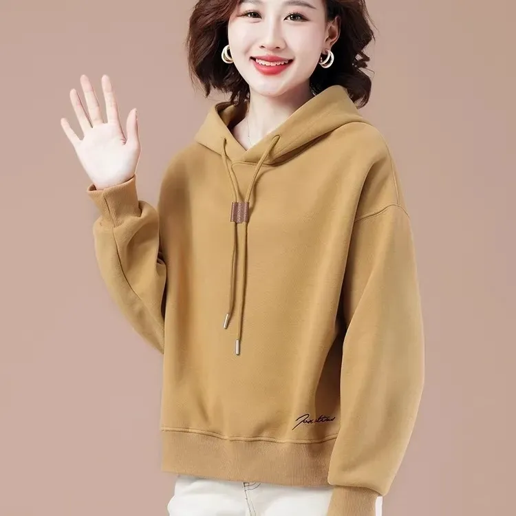 春季连帽卫衣女短款春装2025新款时尚宽松上衣春秋休闲爆款设计感