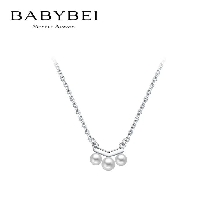BABYBEI/初贝 坠链均925银 小山谷项链锁骨链贝珠时尚简约通勤