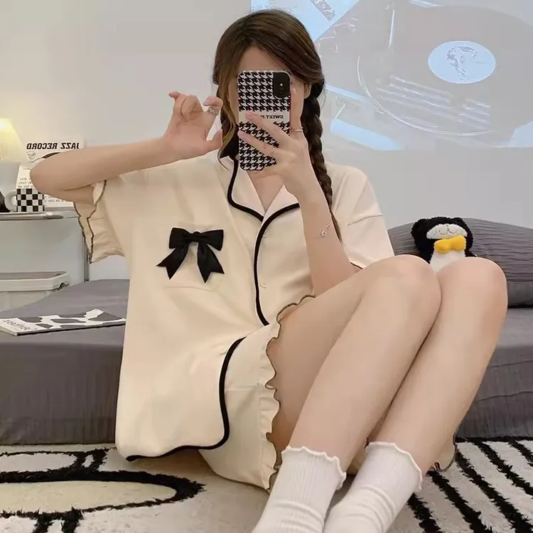 夏季睡衣女款短袖套装爆款2025新款高级感可外穿夏天女士居家居服