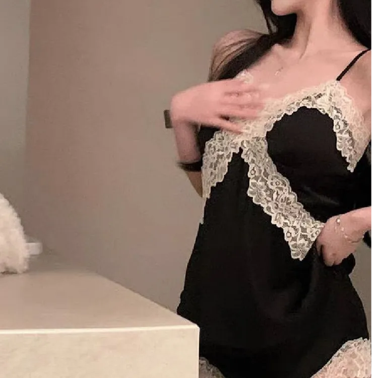 吊带睡衣女2024年新款夏季背心短裤两件套套装家居服