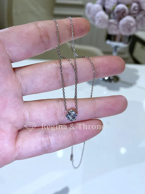 坠链均925银合成锆石 轻奢时尚百搭简约经典气质女士精致单钻通勤