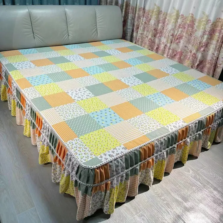 优肤棉床罩保护套床罩裙防滑四季通用床单床罩最新款漂亮床套罩