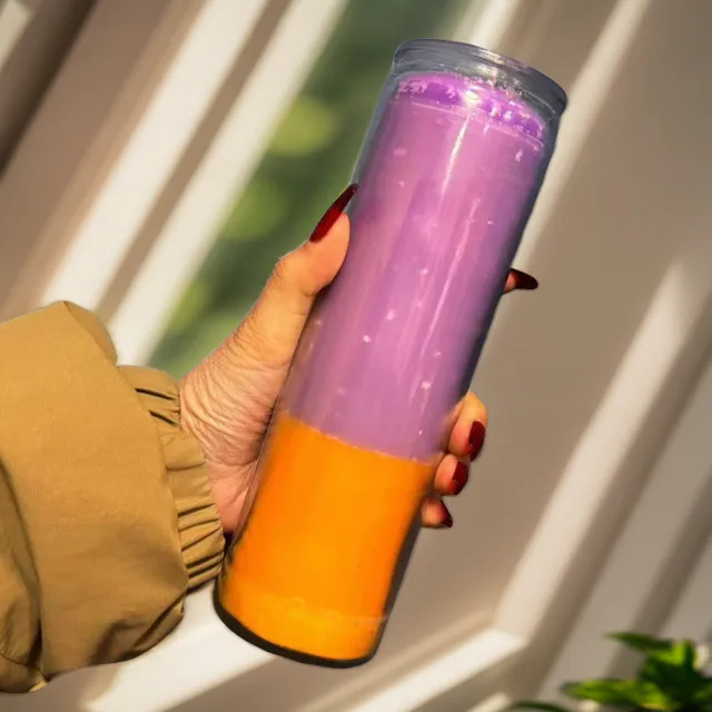 九紫离火紫黄瓶子蜡烛