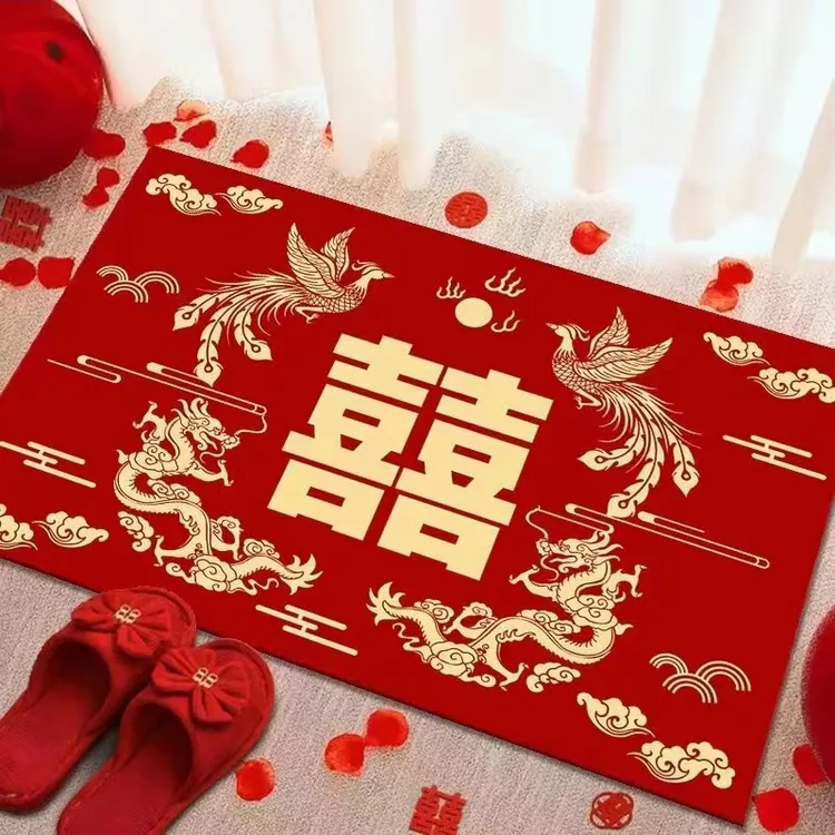 硅藻泥结婚门垫脚垫地垫卫生间防滑婚房家用中式浴室裁剪婚庆喜庆