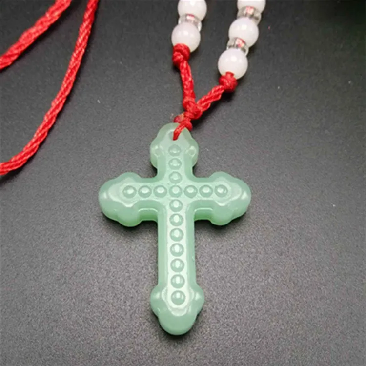 非金属玻璃吊坠 琉璃十字架项链吊坠精品首饰男女款毛衣链锁骨链