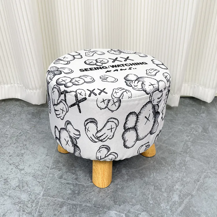 卡通简约时尚创意家用客厅小矮凳子门口换鞋凳茶几坐凳搁脚凳圆凳