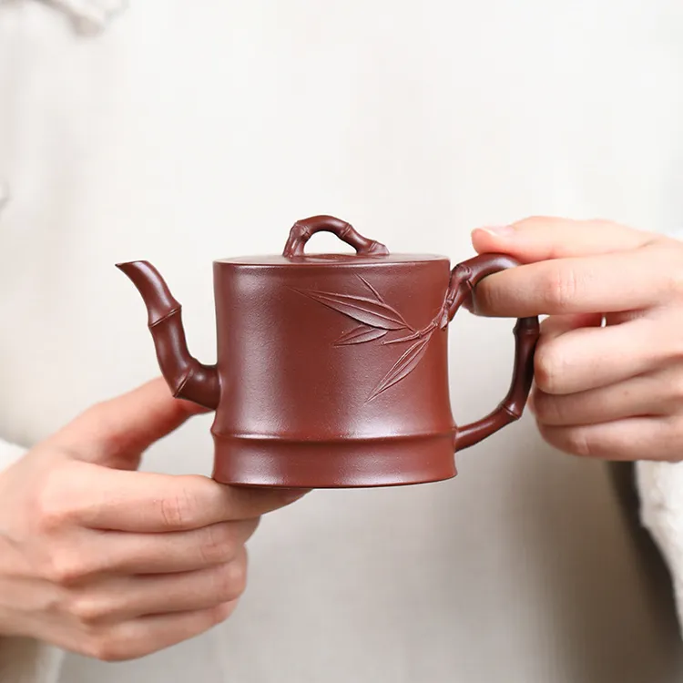 悟茶阁宜兴紫砂壶手工茶壶非机车壶原矿紫砂中式泡茶壶茶具高竹壶