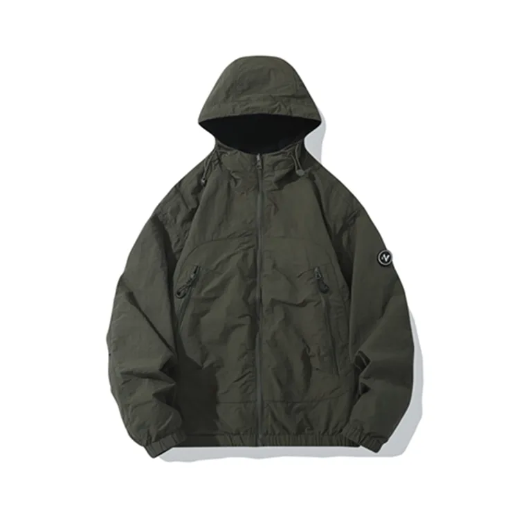 【双面穿】秋季男士双面穿连帽夹克防风宽松冲锋衣潮流休闲外套J002