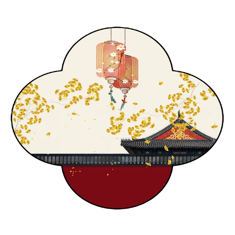 花瓣形装饰画玄关过道背景墙壁画四叶草古风中式挂画竹子客厅墙画