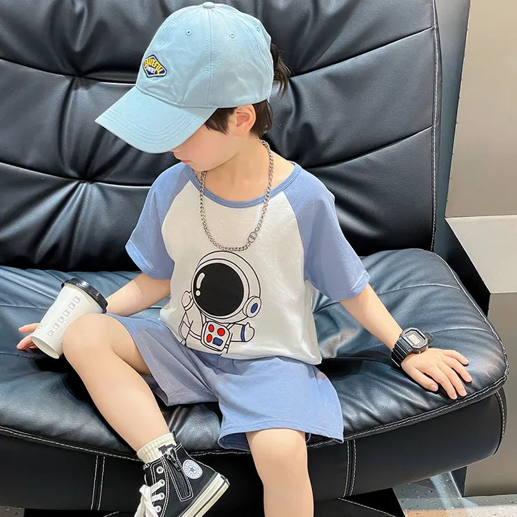 男童睡衣儿童夏季薄款短袖纯棉中大童婴儿宝宝洋气休闲家居服套装