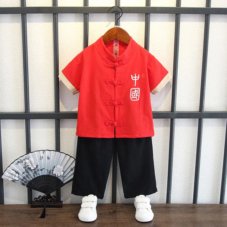 童装男童中国风夏装套装夏季儿童夏装汉服古装民族风宝宝唐装薄款