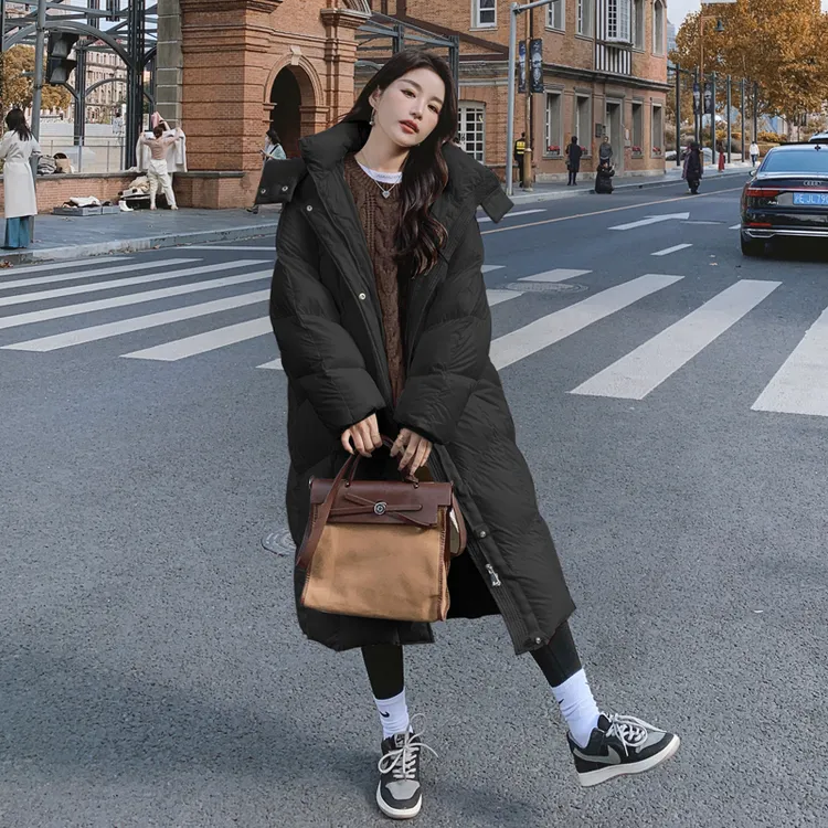秋冬季新款韩版宽松显瘦羽绒服女中长款保暖外套显瘦羽绒服