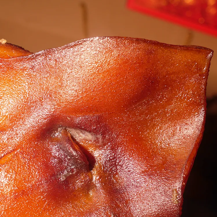 尖栗坡腊味坊湖南醴陵正宗柴火烟熏腊猪脸农家自制火焙猪头皮