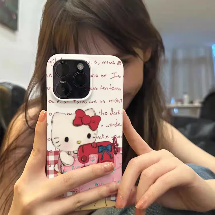 居家凯蒂苹果16promax小众手机壳iPhone15高级菲林14治愈系12安卓
