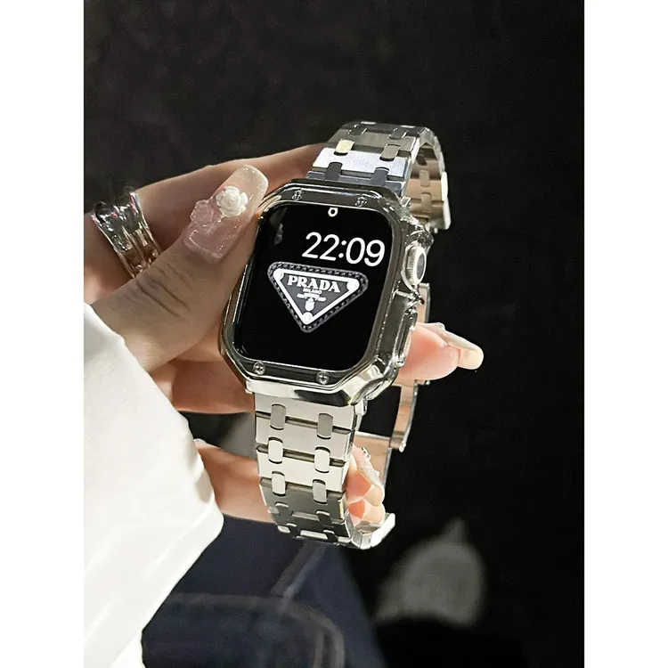 夏季新款金属不规则设计不锈钢表带适用于Appwatch345678代iwatch