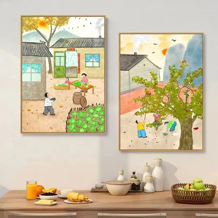 清新餐厅装饰画饭店厨房森系田园面壁画客厅简约民宿禅意茶室挂画