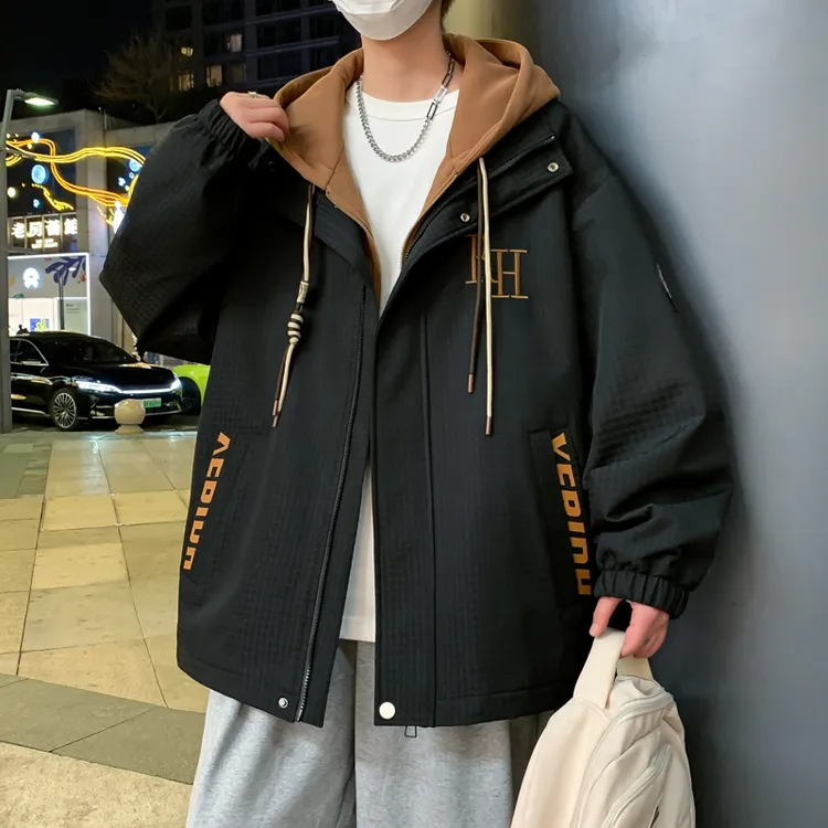 609潮牌帅气青少年学生休闲夹克外套港风2024春秋季新款连帽上衣