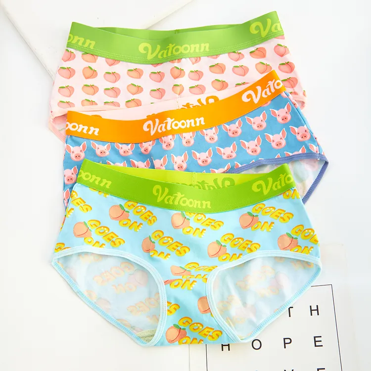内裤女纯棉抗菌裆中腰三角大码运动弹力卡通可爱学生les帅t短裤女