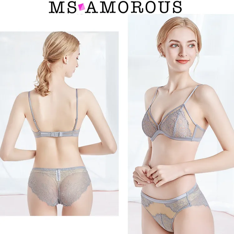 法式吊带细肩带美背无钢圈薄款三角杯性感内衣文胸罩舒适小胸蕾丝