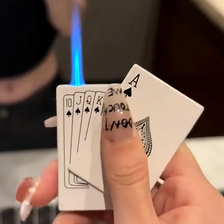 网红创意个性扑克牌防风打火机酷炫时尚送男女友礼物黑桃A扑克牌