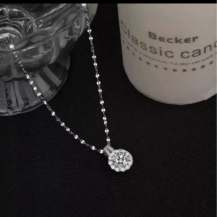 合金合成锆石项链 镶嵌白色精致气质时尚百搭经典