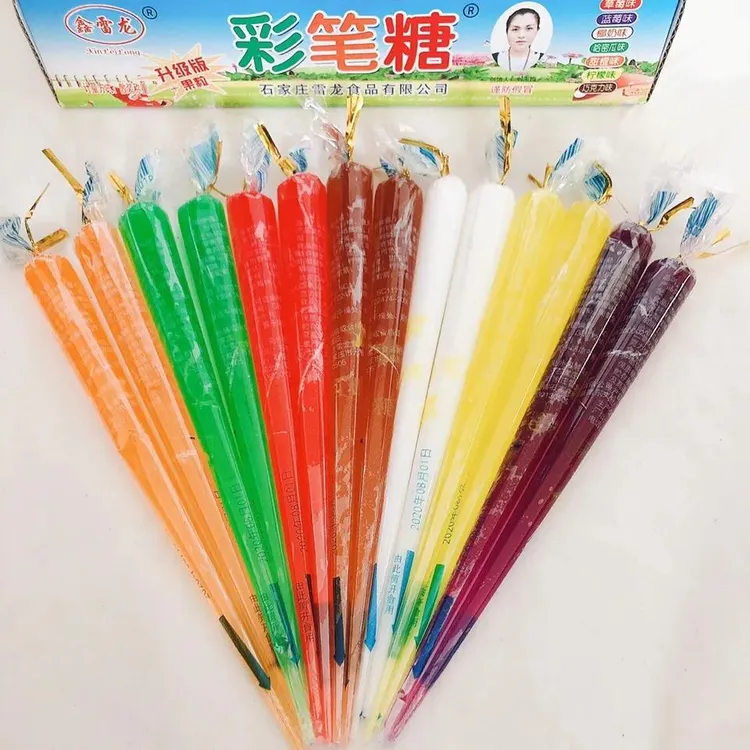 彩笔糖果味果酱益智写字趣味笔糖混合水果味面包搭配休闲娱乐零食