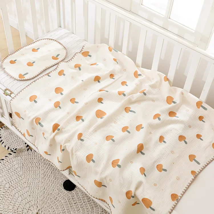 婴儿盖毯纯棉纱布浴巾宝宝小毯子新生儿包巾儿童毛巾被夏天空调被