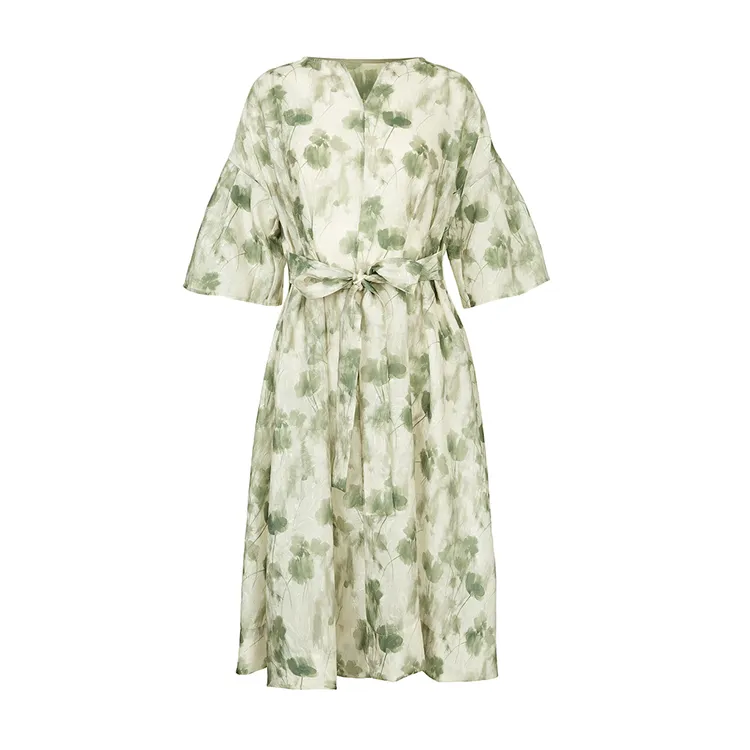 S·DEER圣迪奥碎花夏季显瘦简约莫奈花园风气质连衣裙S242Z1433